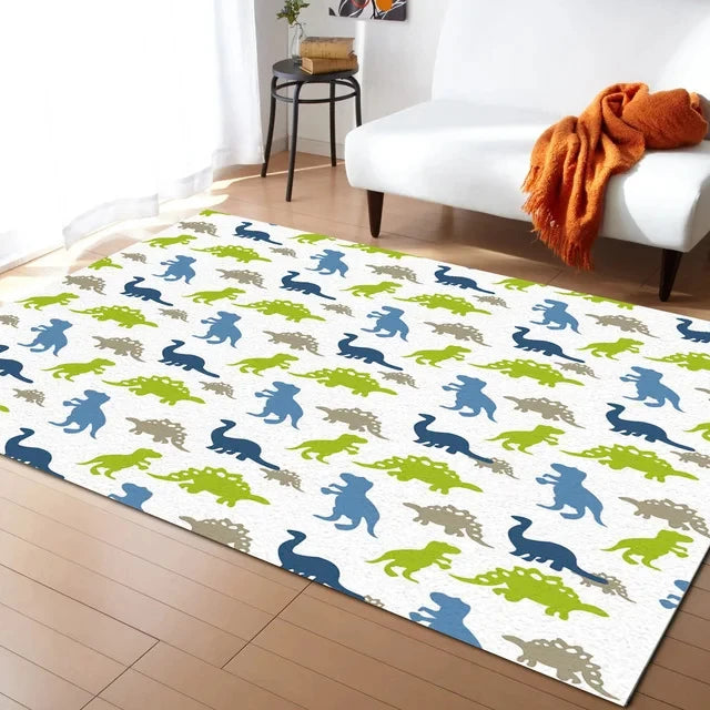 Navak Carpet Cartoon Dinosaur Area Rugs Dino Carpet Non Slip Dinosaur Floor Mat for Playroom Classroom Kidroom Decor Children's Crawling Mat