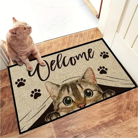 Navak Carpet Cartoon Animals Welcome Home Door mat Living Room Bedroom Kitchen Laundry Washable Dirty Resistant Lightweight Carpet