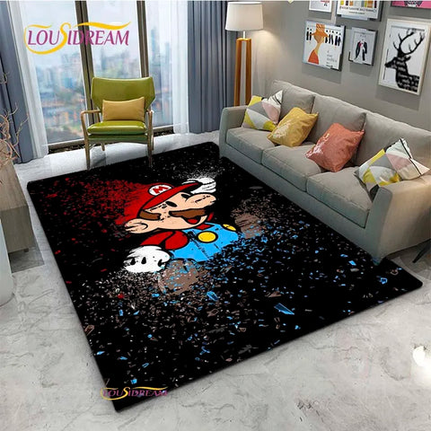 Navak Carpet Mario Cartoon Anime Carpet for Living Room Bedroom Cute Rugs Table Kitchen Door Kids Un-slip Floor Mats Alfombra Birthday gift