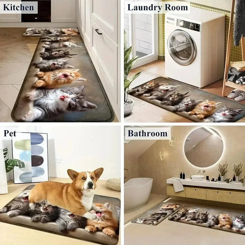 Navak Carpet 1PC Charactors pattern Kitchen Rugs Non-Slip Home Door Mats Pop design Bathroom Rugs Bath Mat Carpet for Home Sink Laundry Decor