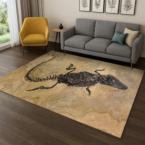 Navak Carpet Dinosaur Fossil Cartoon Carpet Rug for Bedroom Living Room Sofa Doormat Kitchen Home Decor,Kid Game Area Rug Non-slip Floor Mat