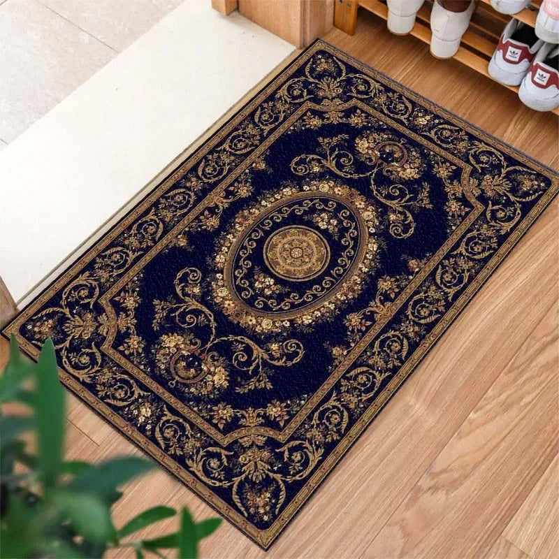 Navak Carpet Rug Anti-Slip Washable Floor  for Kitchen Laundry Room Retro Pattern   Corridor Entrance Door Mat