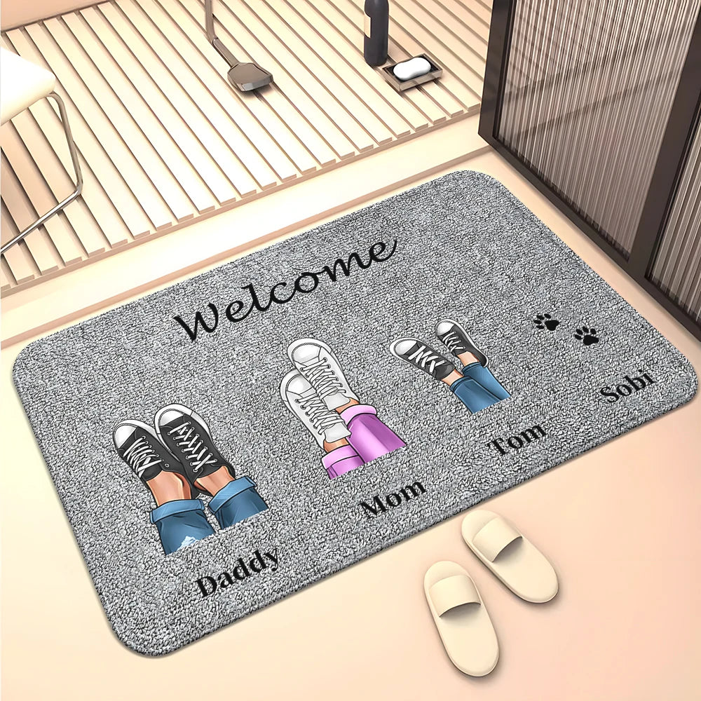Navak Carpet Family Members Home Living Room  Sofa Door Mat Decoration Anti Slip Floor Mat Cute Rug  Door Mat Carpet  Area Rug  Kawaii Rug