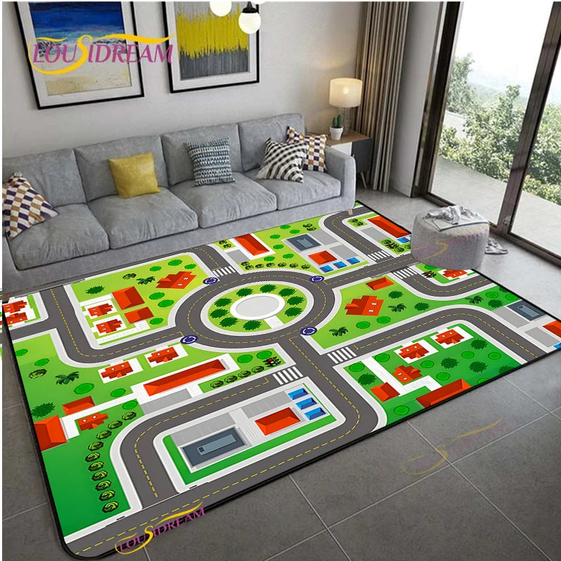 Navak Carpet Alfombra Road Traffic Rout Map Carpet Living Room Sofa Coffee Table Bedroom Rugs Kitchen Kid Play Anti-slip floor Mat Home Decor