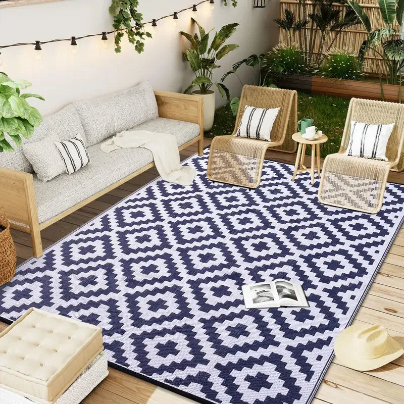 Navak Carpet UBN33HAPIHAPPY Indoor Outdoor Reversible Plastic Straw Patio Carpets Outdoor Rugs Waterproof Deck Backyard Family Picnic Bal9Hb^