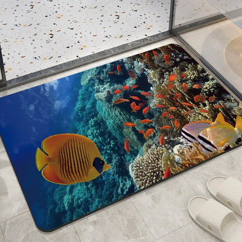 Navak Carpet Home decoration bedroom living room entrance entrance floor mat sea animal dolphin pattern kitchen bathroom absorbent carpet