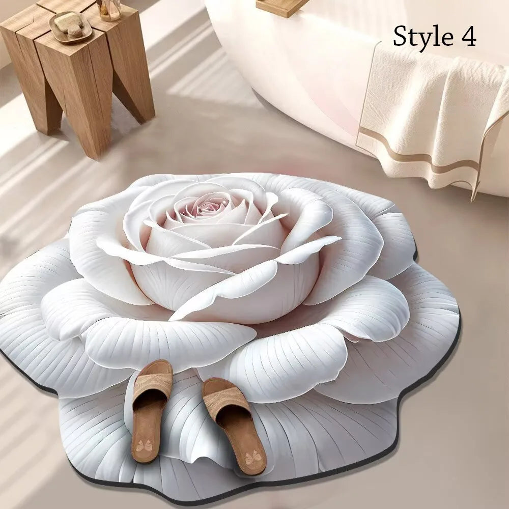 Navak Carpet Special-shaped Flower Carpet Non-slip Soft Bathroom Floor Mat 60x60cm Absorbent Door Gasket for Living Room Tea Table Bedside
