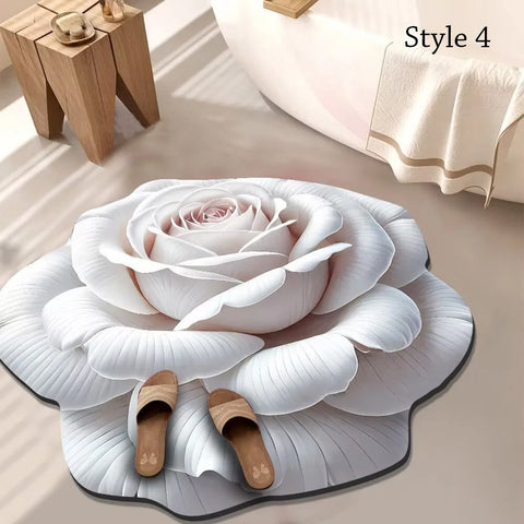 Navak Carpet Special-shaped Flower Carpet Non-slip Soft Bathroom Floor Mat 60x60cm Absorbent Door Gasket for Living Room Tea Table Bedside