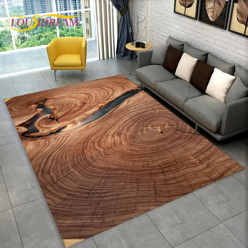 Navak Carpet 3D HD Wood Grain Retro Area Rug Large,Carpet Rug for Home Living Room Kids Bedroom Sofa Doormat Decor,Kitchen Non-slip Floor Mat