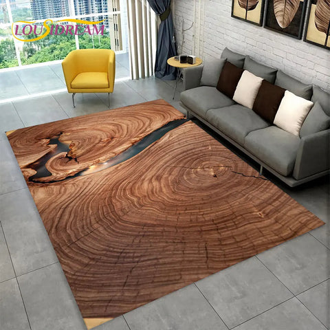 Navak Carpet 3D HD Wood Grain Retro Area Rug Large,Carpet Rug for Home Living Room Kids Bedroom Sofa Doormat Decor,Kitchen Non-slip Floor Mat
