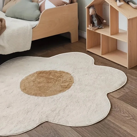Navak Carpet Irregular Flowers Soft Plush Carpet Simple Girl Bedroom Rugs Modern Living Room Sofas Home Decoration Cloakroom Fluffy Foot Mat