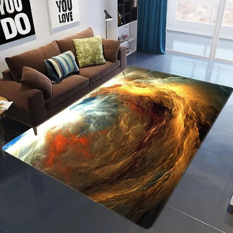 Navak Carpet 3D Galaxy Space Star Carpet Home Bedroom Living Room Decorative Floor Mat Bathroom Room Non-Slip Carpet Door Mat