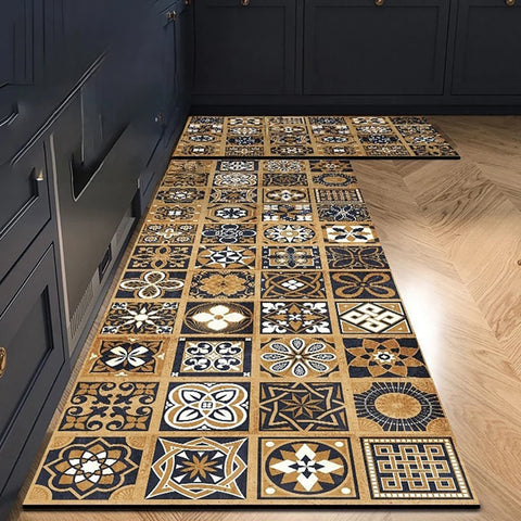Navak Carpet Exclusive Picks American Light Luxury Water-absorbent Non-slip Dirt-resistant Foot Mat Vintage Crystal Velvet Kitchen Doorway Carpet