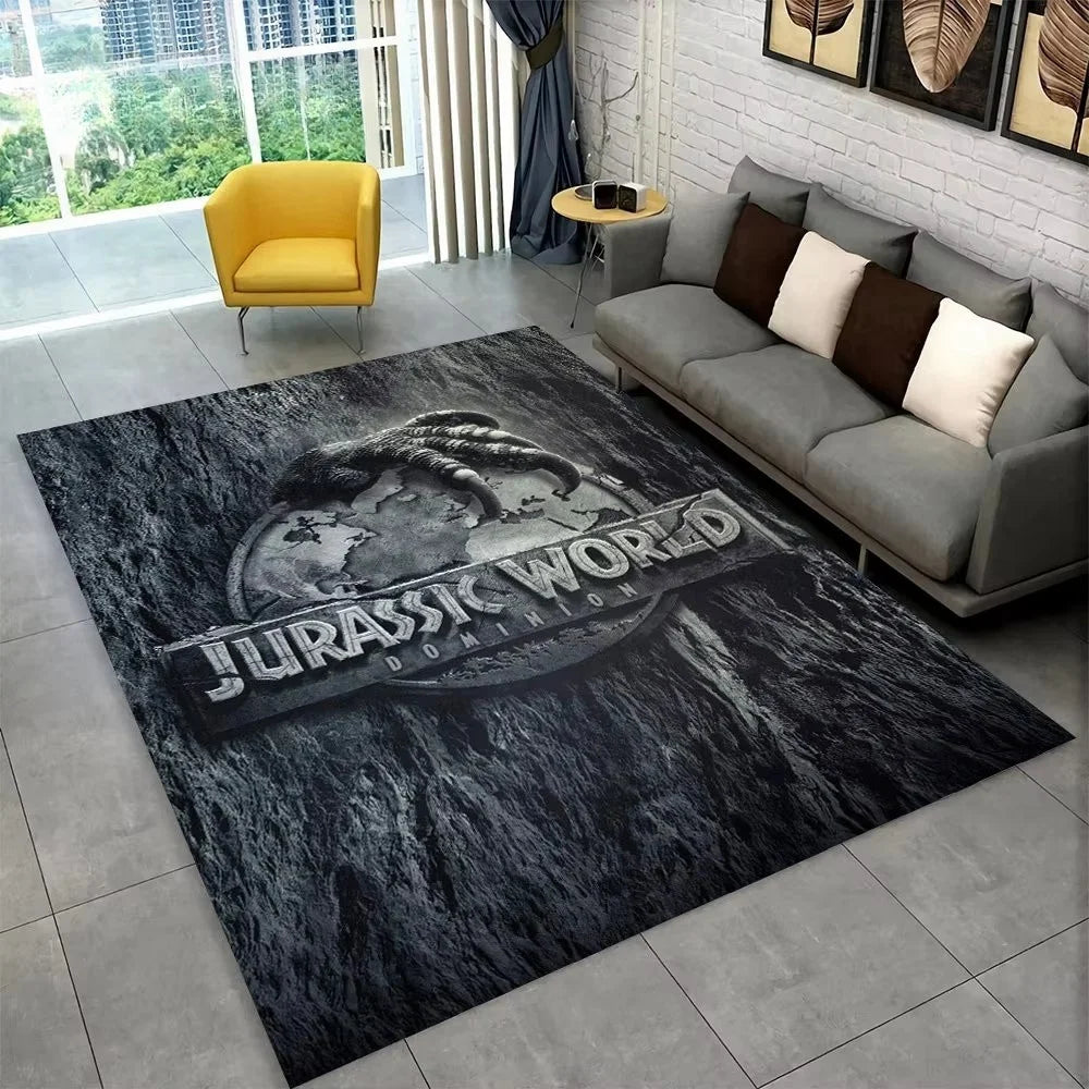Navak Carpet 3D J-Jurassic Park Dinosaur Carpet Large Area Rug Bedroom Kids’ Playroom Floor Mat Non-Slip Living Room Decor Fun Sofa Accent