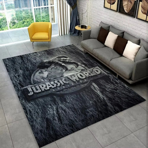 Navak Carpet 3D J-Jurassic Park Dinosaur Carpet Large Area Rug Bedroom Kids’ Playroom Floor Mat Non-Slip Living Room Decor Fun Sofa Accent