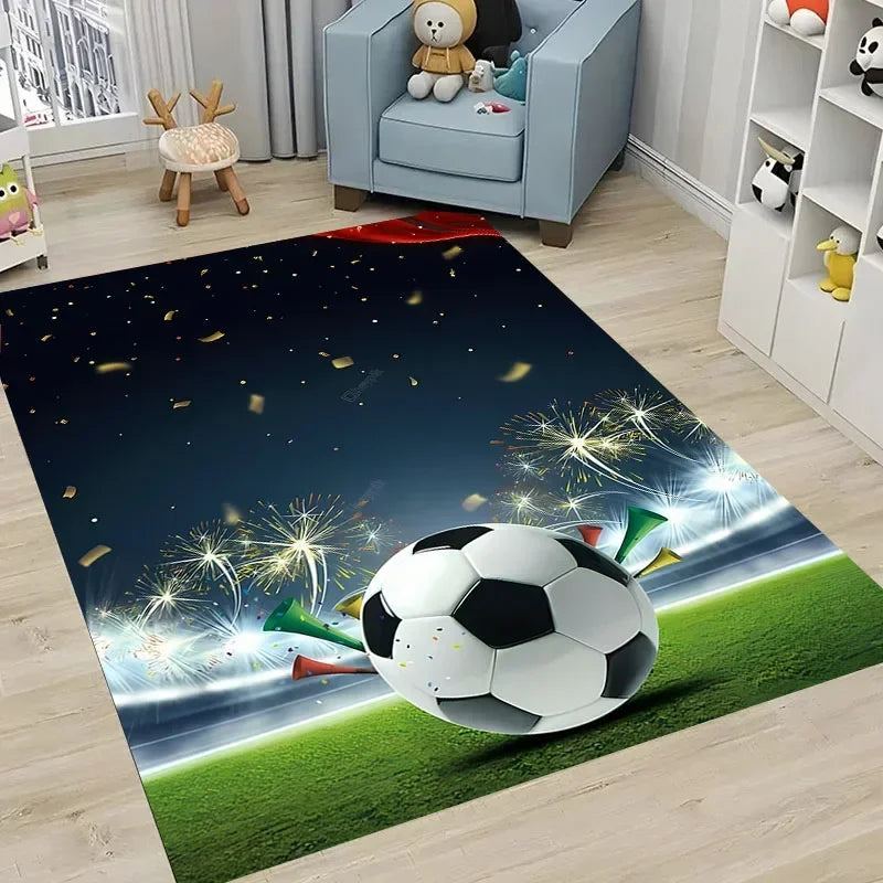 Navak Carpet Ball Sports Themed Carpet Cartoon Soccer Floor Mat for Kids Bedroom Decor Football Large Area Rugs Home Living Room Hallway Rug