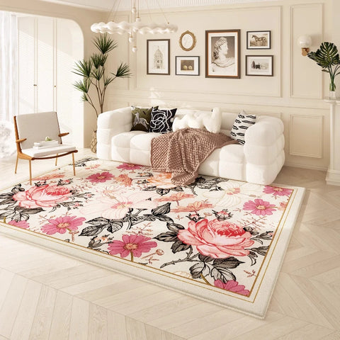 Navak Carpet French Style Bedroom Decor Plush Carpet Large Area Carpets for Living Room Home Fluffy Soft Floor Mat Thicken Washable Study Rug