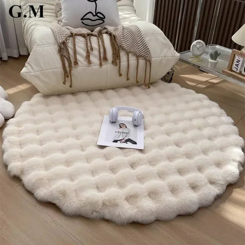 Navak Carpet Nordic Round Carpets for Living Room Plush Floor Mat  Soft Area Rugs  Bedroom Bedside Fluffy Mat Non Slip Shaggy Rug Room Decor