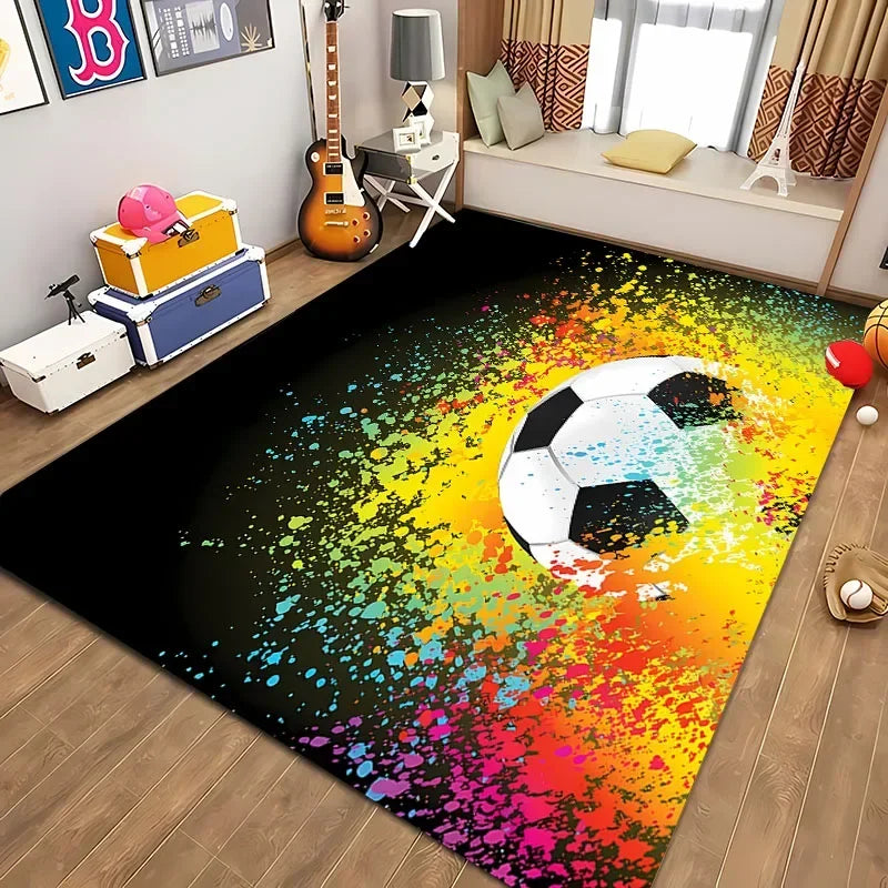 Navak Carpet Ball Sports Themed Carpet Cartoon Soccer Floor Mat for Kids Bedroom Decor Football Large Area Rugs Home Living Room Hallway Rug
