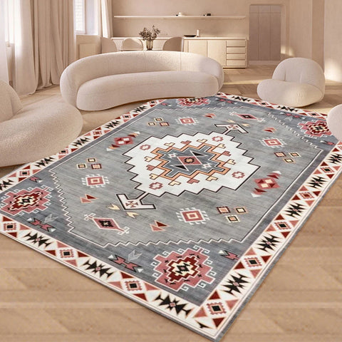 Navak Carpet Nordic Moroccan Rural American Style Carpet Bedroom Living Room Dirt Resistant Carpet Bohemian National Style Home Decor
