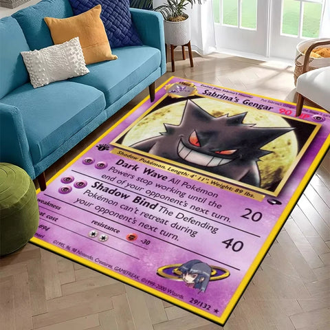 Navak Carpet Daily Picks Gengar Game Card Themed Carpet for Gaming Room Decor Bedroom Soft Area Rug Living Room Carpet Man Cave Piece Ideal Gift