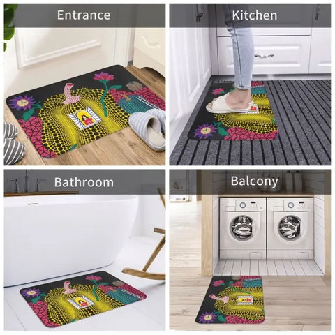Navak Carpet Custom Yayoi Kusama Abstract Painting Doormat Non-Slip Entrance Bathroom Kitchen Door Floor Mat Garage Rug Carpet Footpad