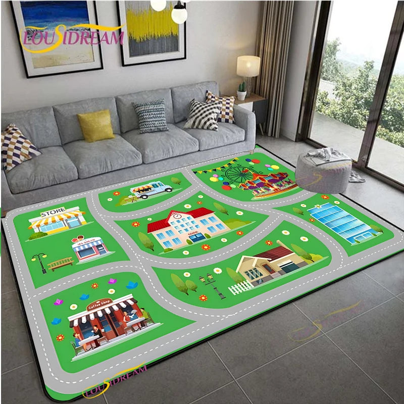 Navak Carpet Alfombra Road Traffic Rout Map Carpet Living Room Sofa Coffee Table Bedroom Rugs Kitchen Kid Play Anti-slip floor Mat Home Decor