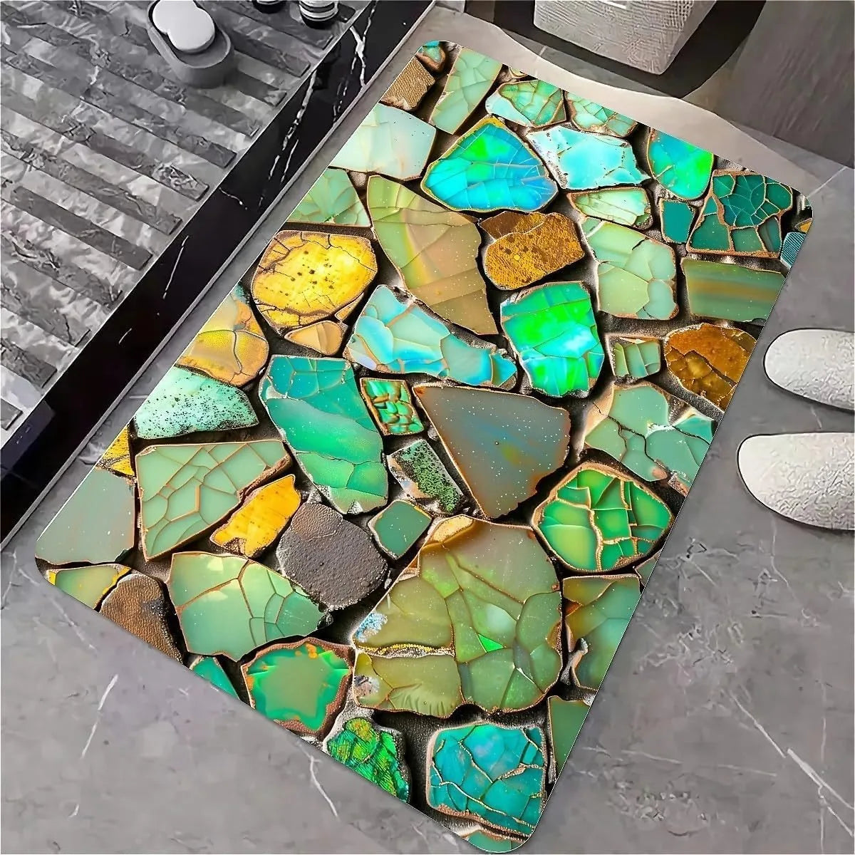 Navak Carpet Modern Simple Stone Diatomaceous Earth Bath Mat Bathroom Rug Absorbent Non-slip Foot Mats Quick Dry Shower Toilet Pad Doormat
