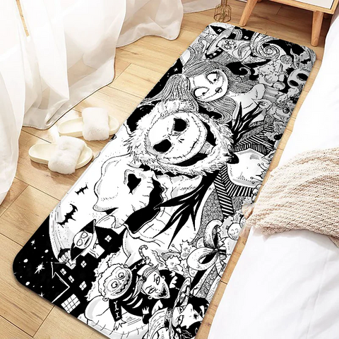 Navak Carpet Jack Skellington Door Mat Entrance Non-slip Doormat Washable Kitchen Carpet Living Room Hallway Rugs Bathroom Bath Door Mats