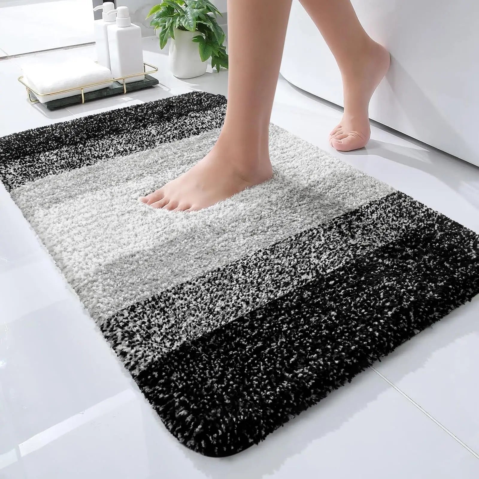Navak Carpet Kitinjoy Bathroom Rug Mat extra Soft Absorbent Microfiber Bath Mat Non-Slip Plush Shaggy Machine Wash Carpet Bathroom Floor Rugs