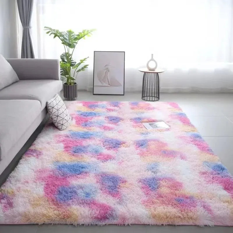 Navak Carpet Exclusive Picks Silk Wool Rugs Children's Room Living Room Bedroom Tie-Dye Non-Slip Washable Machine Washable Carpet Mats