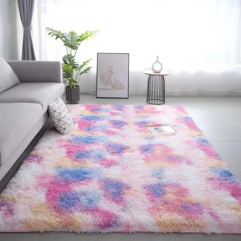 Navak Carpet Exclusive Picks Silk Wool Rugs Children's Room Living Room Bedroom Tie-Dye Non-Slip Washable Machine Washable Carpet Mats