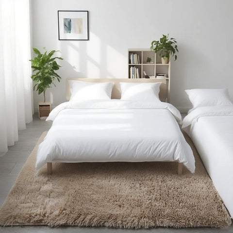 Navak Carpet Shaggy Area Gray Rug For Living Room Super Soft Long Pile Bedroom Carpet Non-Slip Children's Home Decor Fluffy Bedside Floor Mat