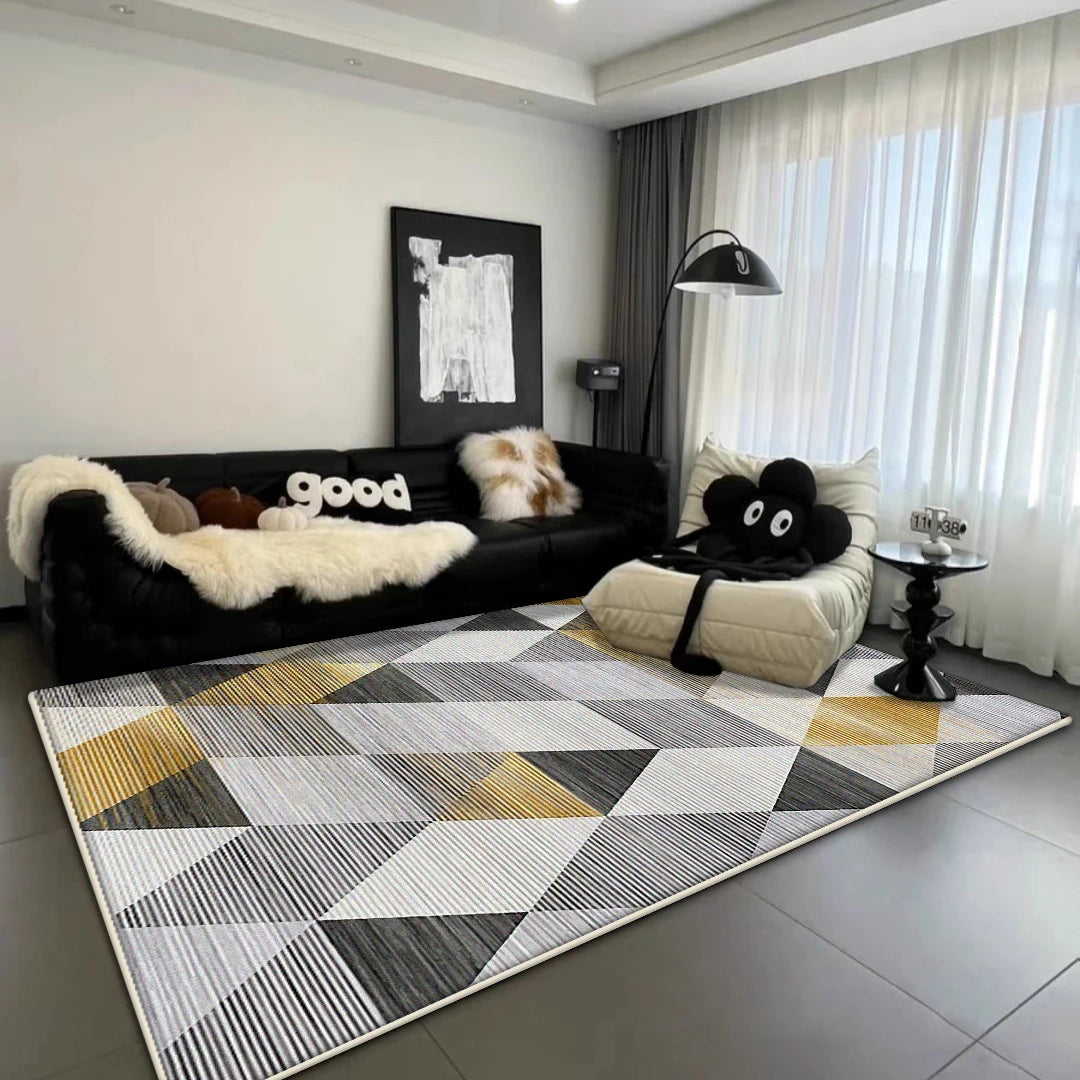 Navak Carpet Modern Light Luxury Carpet for Living Room Geometric Decoration Sofa Soft Large Rugs Bedroom Bedside Fluffy Floor Mat Non-slip