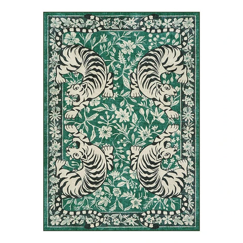 Navak Carpet Living Room Carpet Non-slip Soft Machine Washable Floor Mat Retro Black Tiger Easy To Fold Rug Bedroom Large Size Decorative Mat