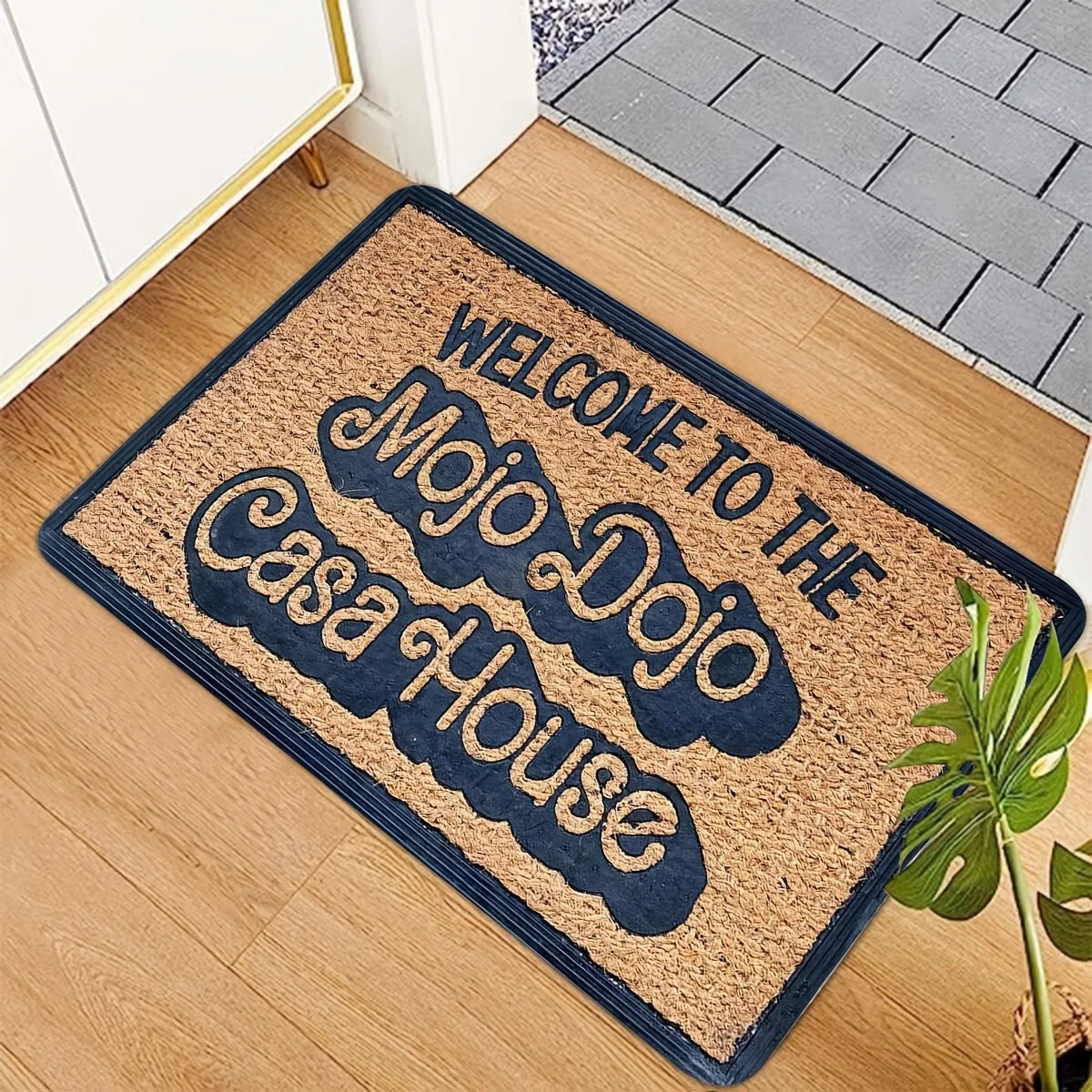 Navak Carpet 1 Piece Polyester Doormat, Welcome to Mojo Dojo Casa House, Rectangular Entrance Mat, Machine Washable, for Bedroom Living Room
