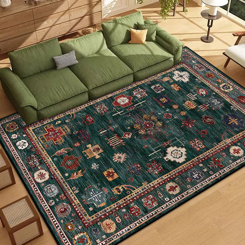 Navak Carpet Persian Style Border Design Living Room Rug Soft Antiskid Bedroom Decor Carpet Easy Cleaning Entrance Door Mat Machine Washable