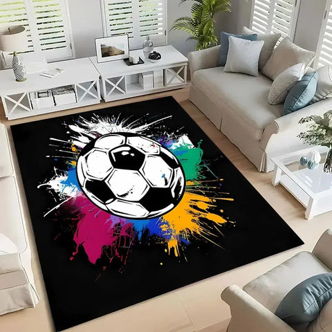 Navak Carpet Ball Sports Themed Carpet Cartoon Soccer Floor Mat for Kids Bedroom Decor Football Large Area Rugs Home Living Room Hallway Rug