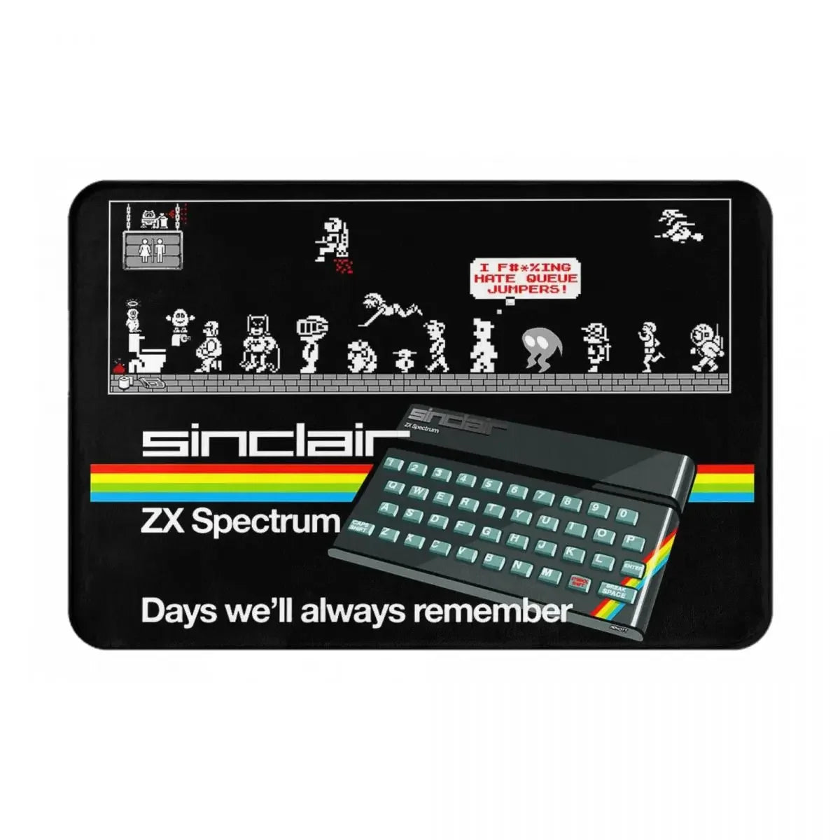 Navak Carpet ZX Spectrum Doormat Rug Carpet Mat Footpad Polyester Non-slip Antiwear Front Room Corridor Kitchen Bedroom Balcony Toilet