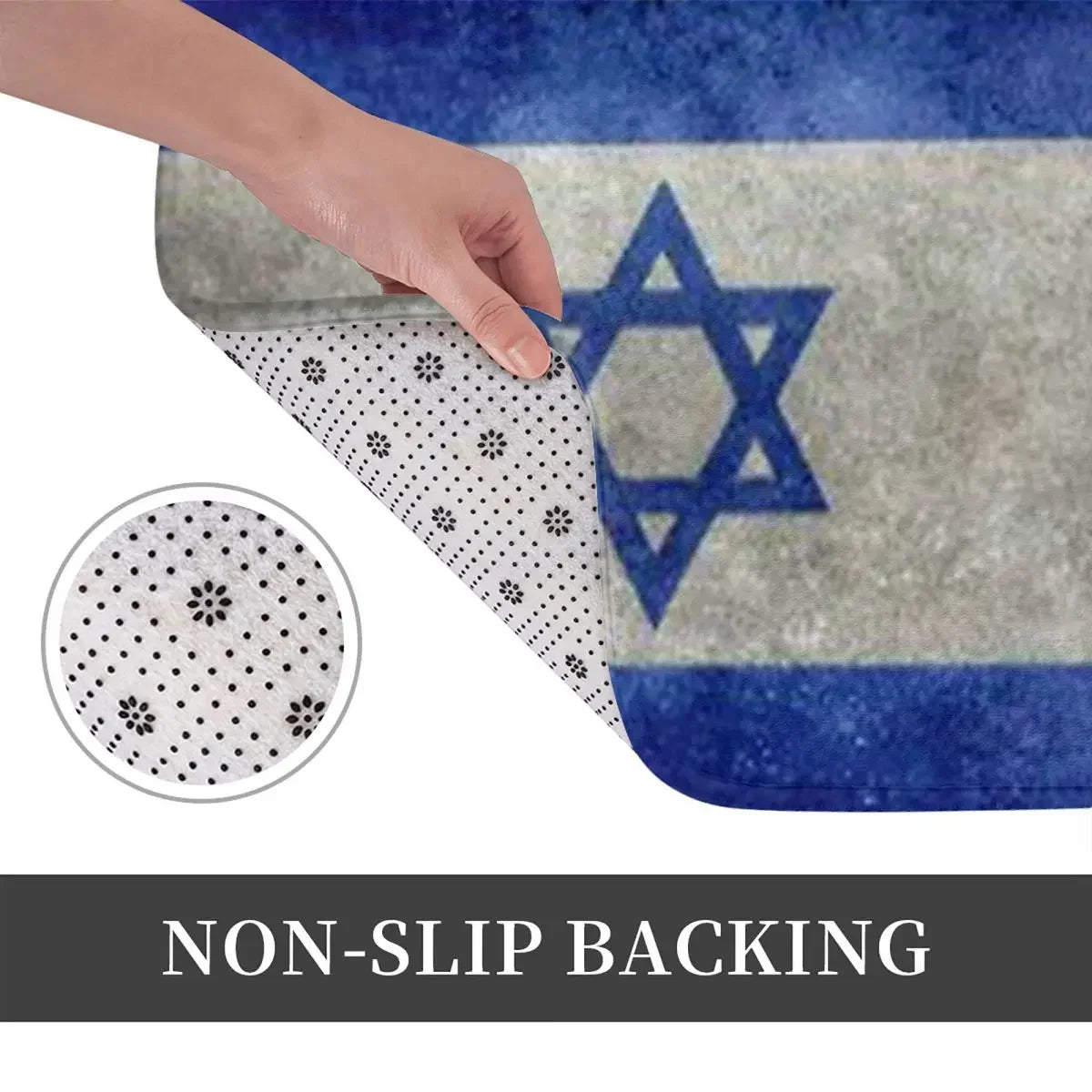 Navak Carpet Israel Flag Anti-slip Doormat Floor Mat Sand Scraping Carpet Rug for Kitchen Entrance Home Bathroom Living room Footpad Mats