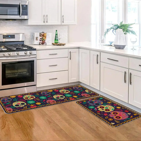 Navak Carpet Mexico Day of The Dead Kitchen Mat Home Entrance Doormat Decor Dia De Los Muertos Hallway Balcony Runners Rugs Halloween Decor