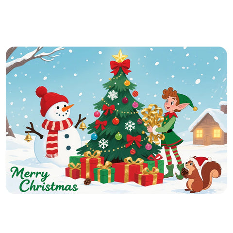 Navak Carpet Exclusive Picks Luxury Red Green Flannel Christmas Gift Rug Non-Slip Safe  Soft Holiday Floor Mat Decor,Soft Comfortable for Standing,
