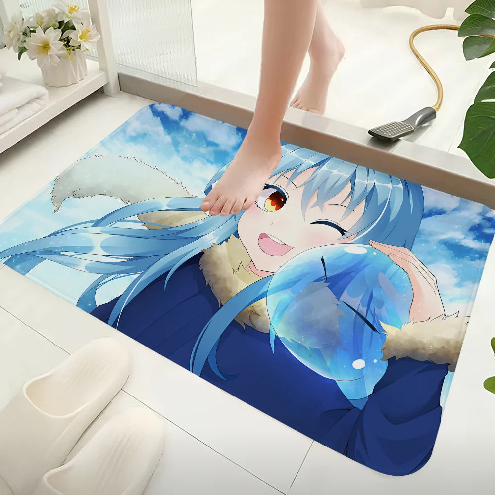 Navak Carpet Demon Slime Rimuru Tempest Hallway Carpet Non-Slip Laundry Room Mat Laundry Decor Balcony Child Living Room Toilet Rug