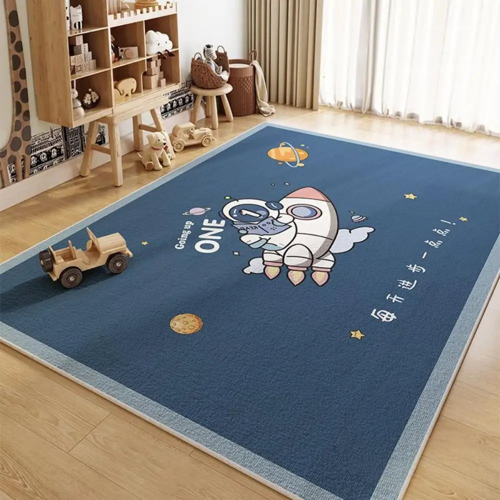 Navak Carpet Exclusive Picks Cartoon Space - Theme Crystal Velvet Rug, Non - slip & Soft, Kids’ Room Home Decor