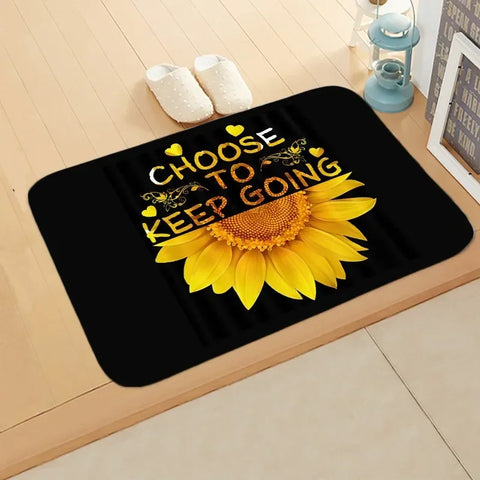 Navak Carpet Sunflower Entrance Welcome Door Mat Flowers Bedroom Bedside Decor Carpet Non-slip Bathroom Kitchen Foot Rugs for Indoor Home