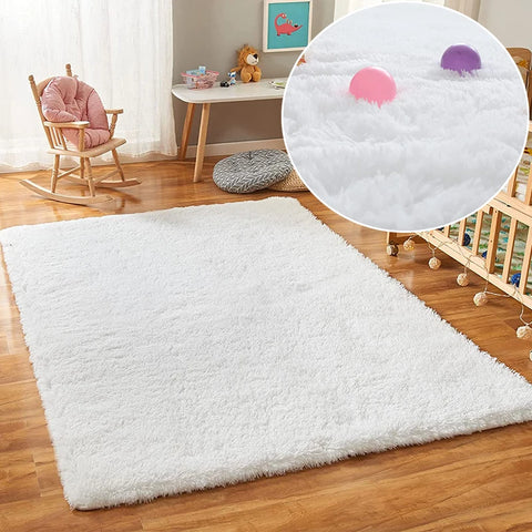 Navak Carpet Super Soft Shaggy Carpet for Living Room Bedroom Fluffy Indoor Plush Area Rug Home Furry Floor Mats Kids Nursery Girls Pink Rug