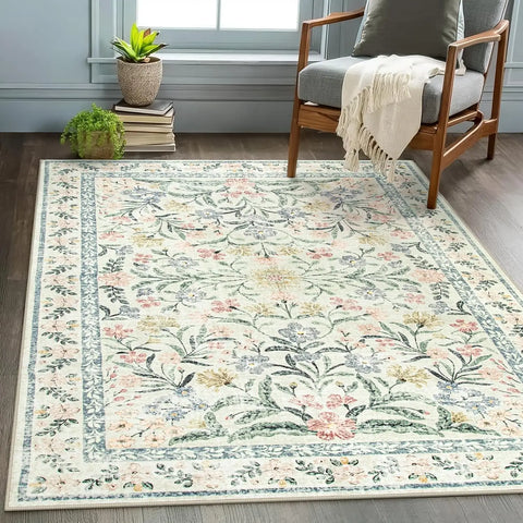 Navak Carpet Exclusive Picks Living Room Carpet, Middle Eastern Persian Mediterranean Retro Floral Floor Mat, Large Area Mat Home Decoration