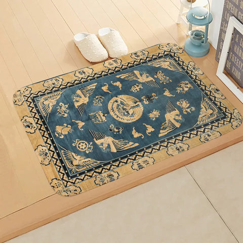 Navak Carpet Boho Persian Rug Pattern Kitchen Bath Entrance Door Mat Flannel Carpet Doormat Bedroom Mats Anti-Slip Absorbent Home Decor