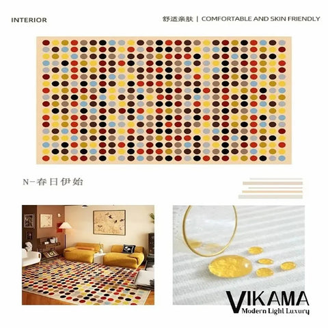 Navak Carpet Exclusive Picks Loop-Pile Carpet Light Luxurious Plaid Living Room Mat Bedroom Carpet Sofa Large Rug Non-Slip Washable Home Decor