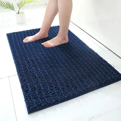 Navak Carpet Olanly Chenille Bathroom Rug Extra Soft Shaggy Bath Mat Non-Slip Bathroom Floor Mat Water Absorbent Plush Microfiber Rugs Shower
